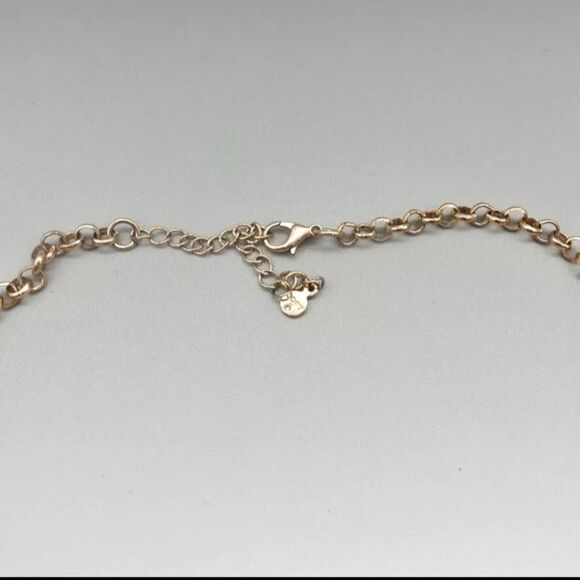 LOFT Necklace Boho Pink Cluster Beaded Bib Pendant Gold Tone Chain 20 Inch - Picture 3 of 7